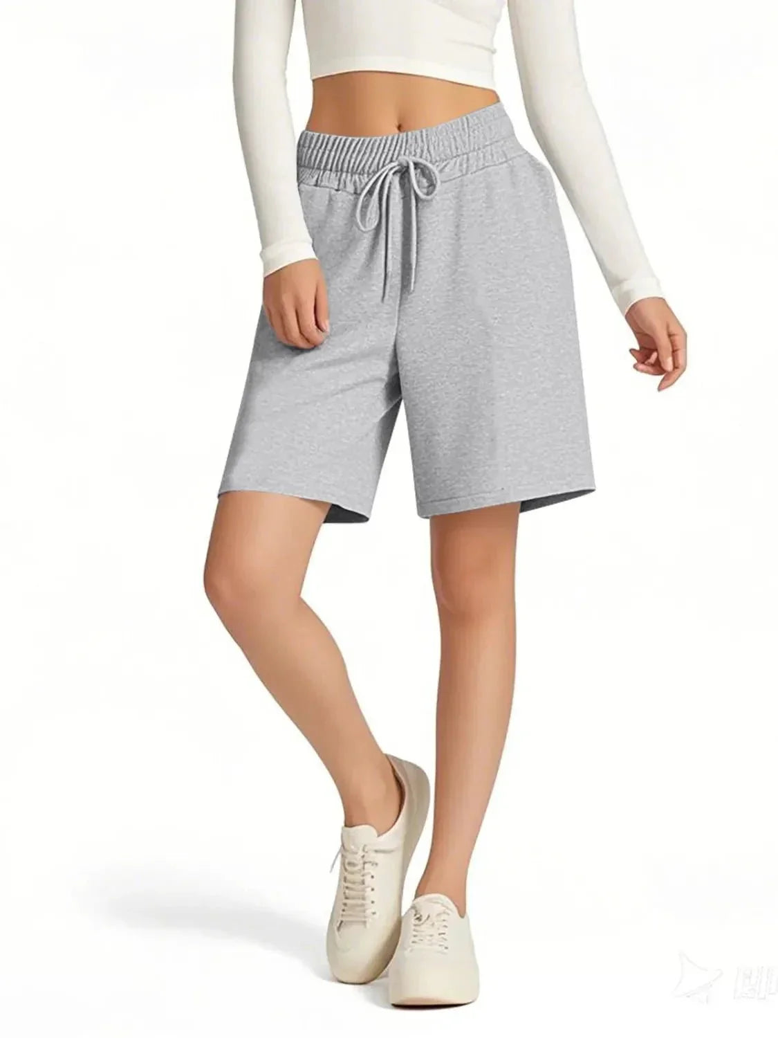 Drawstring Shorts with Pockets - VILLA FASHION